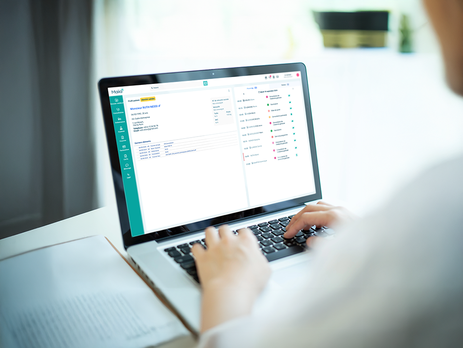 interface du logiciel de gestion de cabinet Maiia Médecin