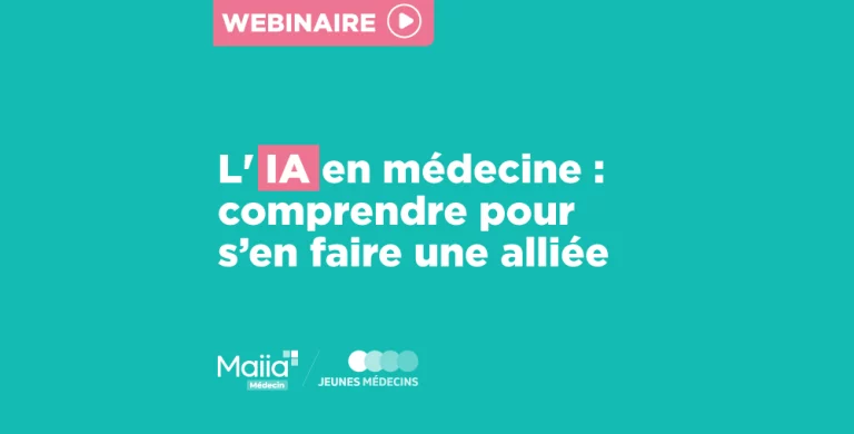 Visuel fond vert où est écrit : L'IA en médecine : comprendre pour s'en faire une alliée